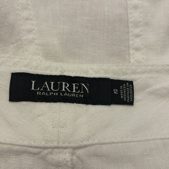 Ralph Lauren White 100% Linen Shorts, US12 - Picture 5 of 6